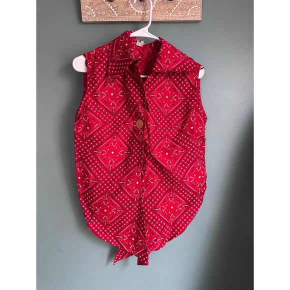 Sears Tops - Sears Robuck Kerrybrooke Red Western Sleeveless Top Undershirt